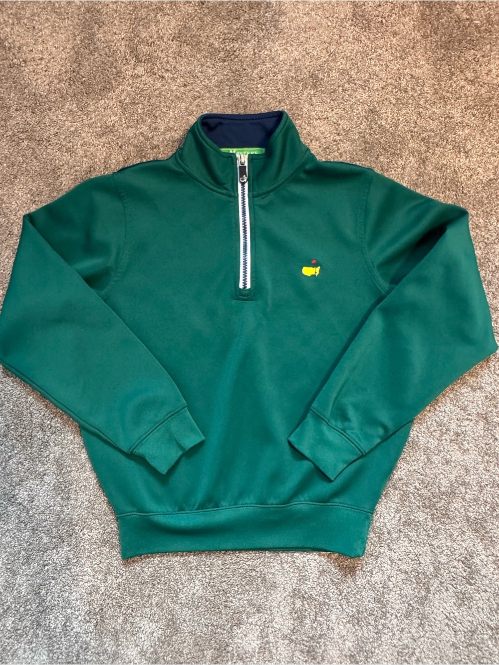 Masters Kids Augusta National Golf Green Quarter Zip Pullover M 8-10